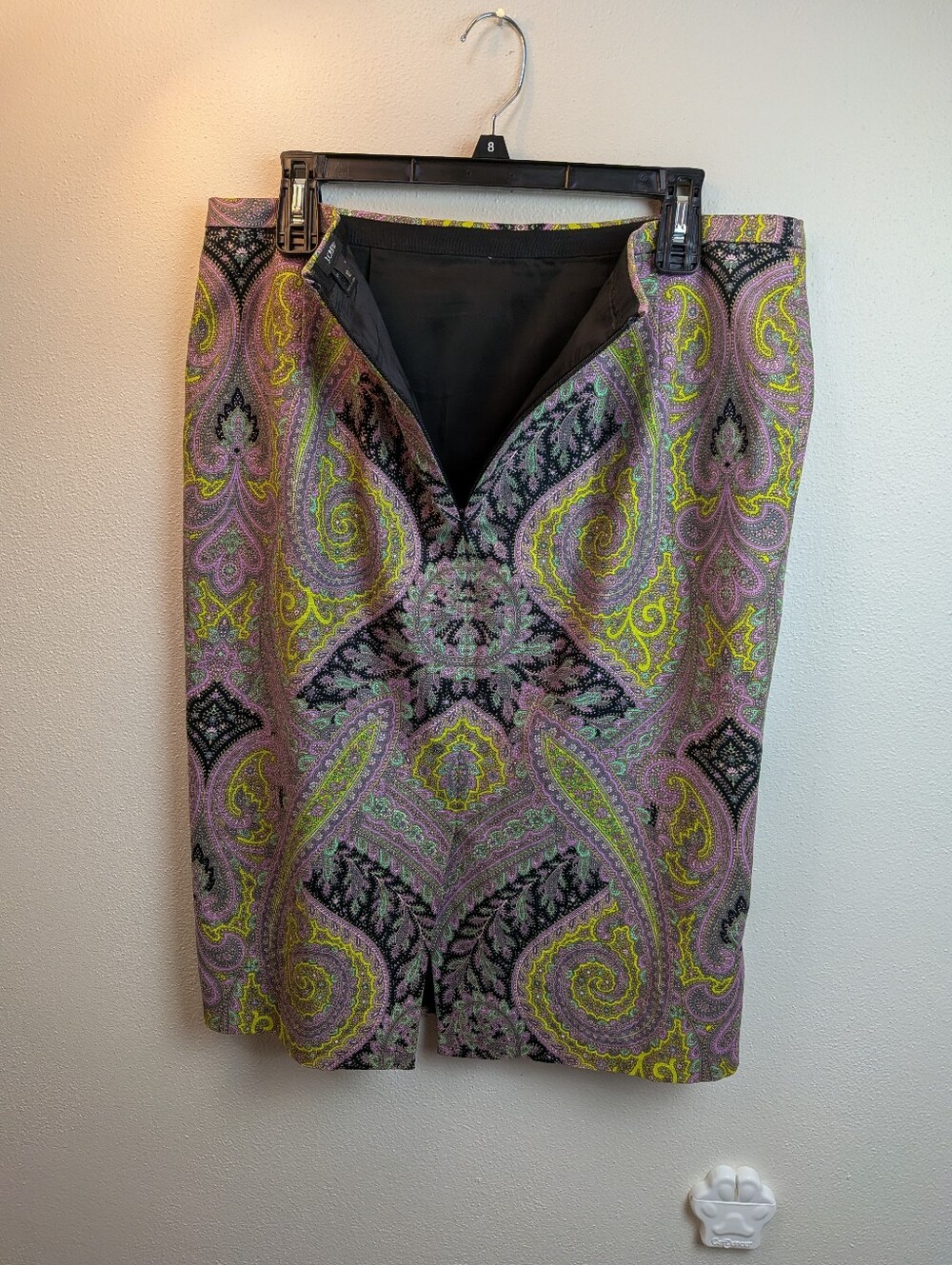 J Crew Paisley Multicolor Pencil Skirt Size 12 - Picture 5 of 8
